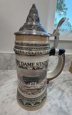 Domex Notre Dame Stadium Beer Stein with Pewter Lid Football